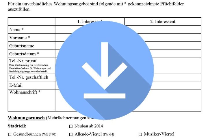Interessentenbogen der BWB